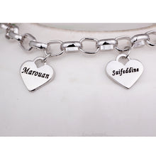 Mother's Personalized Heart Charm Bracelet Custom Made with up to 19 Names