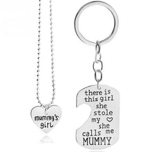 1 Set Families Series Necklace Keychain Girl's Stolen Heart Keyring Key Hol