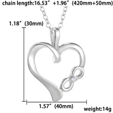 New jewelry plated white K crystal  Accent "Infinite Love" Engraving Heart