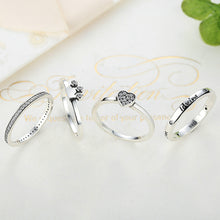 925 Sterling Silver Stackable Heart ,Crown ,Selfless Mom Ring Women Silver