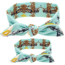 2Pc/Set DIY Mom Mother & Baby Girl Rabbit Ears Headband Plaid Bow Hairband