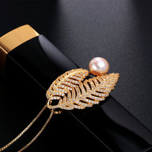 VEAMOR 925 Silver Freshwater Pearl Pendant Necklace Women Fashion Chain Pen