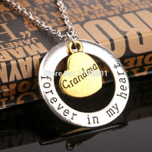 XIAOJINGLING  Round Circle Forever In My Heart Pendant Necklace Gold Heart
