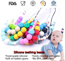 MHS.SUN 1pcs BPA Free Food Grade Silicone Baby Chew Beads Teething Necklace