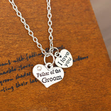 Crystal Heart necklace I Love You Pendant Necklace Family Wedding Party Mom