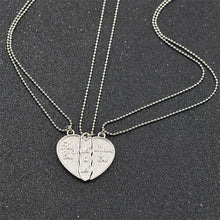 3pcs/set Pendant Necklace Engarved "Big Sis MOM Little Sis" Love Heart Pend