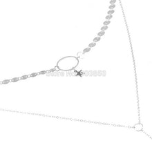 Women Alloy Sequins Choker Maxi Necklace Long Pendant Collar Chocker Neckla