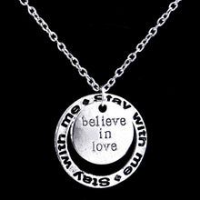Love Heart Family Mom Special Friend Chain Moon Pendant Necklace Silver Pla
