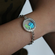 Engraved mom best gift Glass Locket Bracelets Bangles with glowing charms f