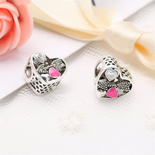 AZIZ BEKKAOUI Lovely Heart Shape Charms Beads Fit for Pandora Bracelets Diy