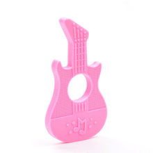 2Pcs/lot Baby Teether Guitar Silicone Pendant Eco friendly Teething Sensory