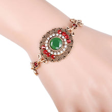 Joyme Brand Cuff Bracelets Tribal Alibaba Oval Big Alloy Gold Color Rhinest