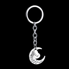 Fashion Mom Dad Son Daughter Heart Love Moon Pendant Family Keychain Key Ri