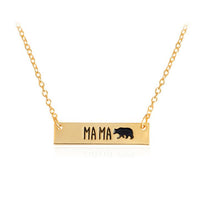 SMJEL Mama Bear Tag Engraved Animal Pendant Necklace Women Mother Kids Love