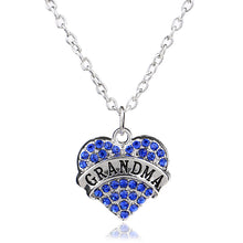 Heart Shape Clear Blue Crystal Mom Grandma Mimi Faith Teacher Blessed Penda