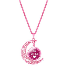 SUTEYI Trendy money long mother mom love glass necklace pink moon necklace