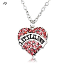 Rhinestone Family Members Crystal Love Heart Pendant Fashion Letter Mom Dau