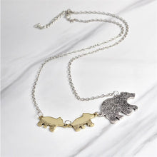 2017 Newest Mom Bear and Baby Bear Chain Choker Neclaces For Women Statemen