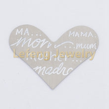 Stainless steel Enamel 7 Color MAMA MoM Mother Mum Letter heart plate for 3