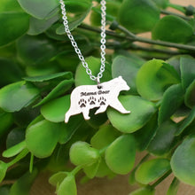 Fashion mama bear necklace with paw  bear Nature jewelry mothers day gift
