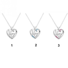 Love Mom Gift Crystal Rhinestone Pendant Necklace Jewelry Birthday Gift For