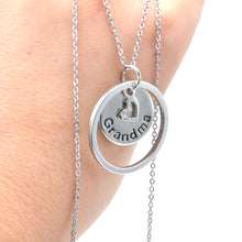 Silver Mom and Grandma Personalize Necklace with 45cm chain fit 12 Months G