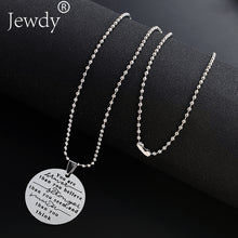 Jewdy Stainless Steel Mom Dad Son Tag Engraved Pendant Necklace Silver Moth