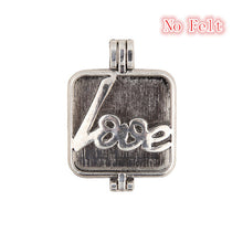 26mm Love MOM word Square Pad Locket Fragrance Pendant Essential Oil Diffus