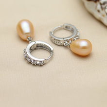 YouNoble Real wedding 925 silver earrings with pearls,pink freshwater pearl