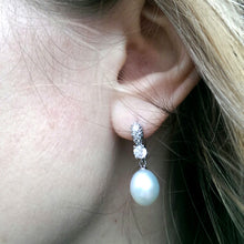 YouNoble real 925 silver earring with pearls for women,drop freshwater pear