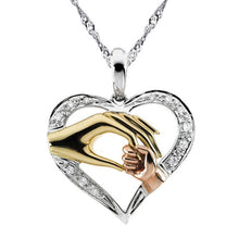 GAGAFEEL 925 Sterling Silver Pendant Women Jewelry Double Hands Love Mom By