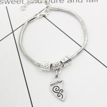 Newest Arrival 2 PCS/Set Mother Daughter Love Heart Stitching Pendant Brace