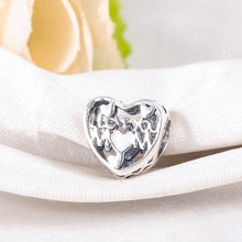 LZESHINE Genuine 925 Sterling Silver "Love You Mom"Heart Beads Fit Original