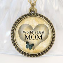 The Best Mom Necklace Mother's day Pendant Glass Dome Pendant Necklace-in P