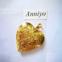 Anniyo Big Heart Pendant Necklaces Gold Color Love Jewelry Romantic Gifts,B