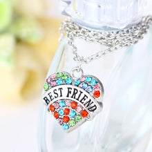 Bespmosp Charm Colorful Family Mom NANA Sis Heart Crystal Pendant Necklace