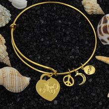 new fashion stainless steel charm bracelet bangle round heart locket with l