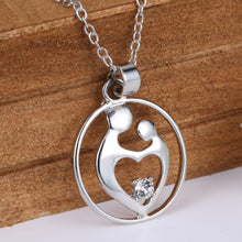 New Mother Children Necklace Mom Baby Child Family Love Rhinestone Heart Pe