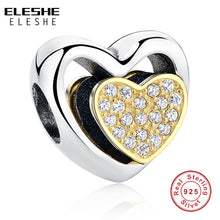 ELESHE Original Real 925 Sterling Silver Charms Fit Pandora Bracelet With C