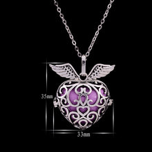 SEDmart  Angel Wings Heart Sound Bell Inside Hollow Locket Pregnant Pendant