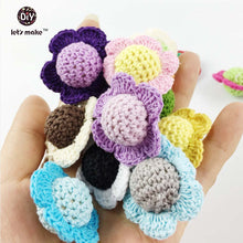 Let's Make baby teething crochet flowers wooden beads mom jewelry shower gi