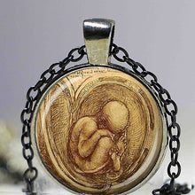 leonardo da vinci necklace pregnancy fetus pendant doctor midwife gift for