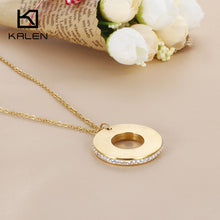 KALEN 2017 New Collection Rhinestone Love Mom Letter Stainless Steel Pendan