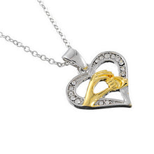 1PC Mother's Day Gift Long Necklace Mom & Child Hand In Hand Pendant Rhines