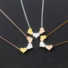 GORGEOUS TALE Tiny Triple Heart Necklace Three Sister Gift for Best Friend