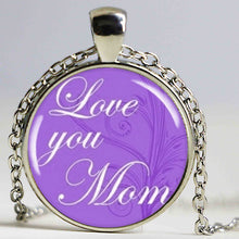 Purple pendant mother jewelry letter necklace antique bronze quote chain ne