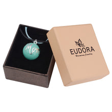 Eudora Harmony Ball Fresh Blue Mom Round Mexican Bola Pendant with Ribbon C
