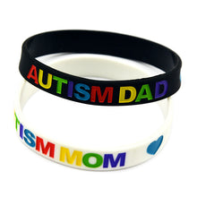 Promo Gift 50PCS/Lot Silicone Bracelet Love Autism DAD and MOM Wristband -i