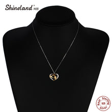 Shineland Mom Loves Baby Hand in Hand 925 Sterling Silver Fashion AAA Zirco