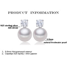 YIKALAISI 2017 100% natural freshwater pearl stud earrings 925 sterling sil